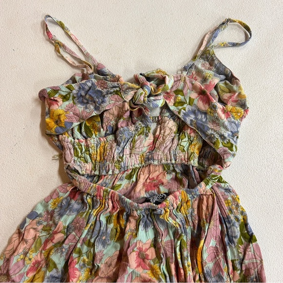 Angie Floral Maxi Dress - Pink, Yellow, Blue - Picture 6 of 7